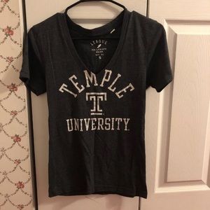 Temple University Grey V-neck Top
